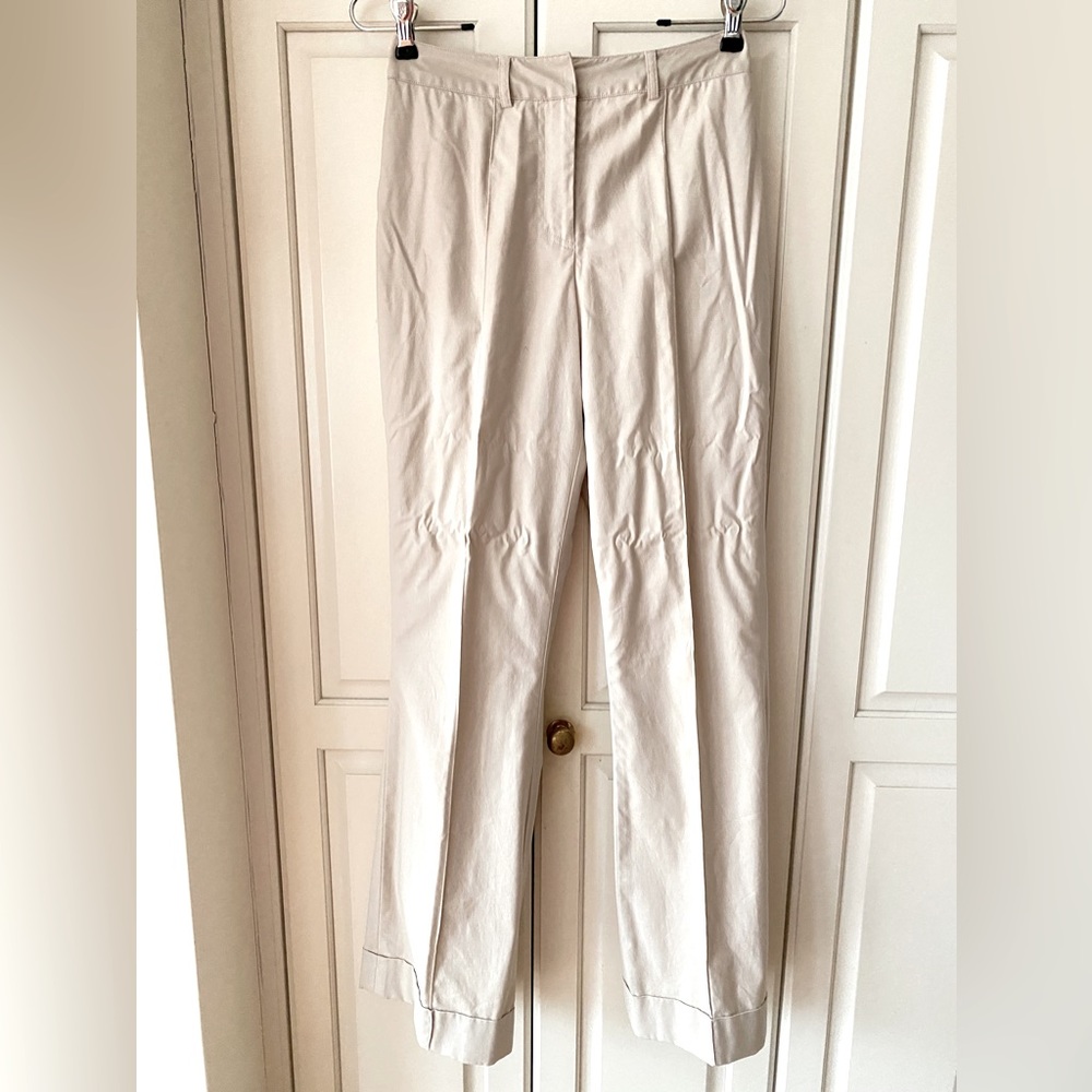 Ports beige cuffed Pants straight leg Women's XS cotton blend